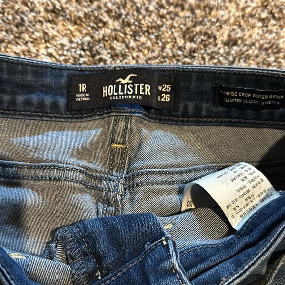 Hollister Brand High Rise Crop Super Skinny Jeans Size 1R Great Condition - Picture 4 of 9
